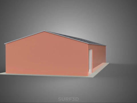 SOLAR PANEL ROOF PV POWERED SHED WAREHOUSE STOREHOUSE DEPOT BARN 3D Model