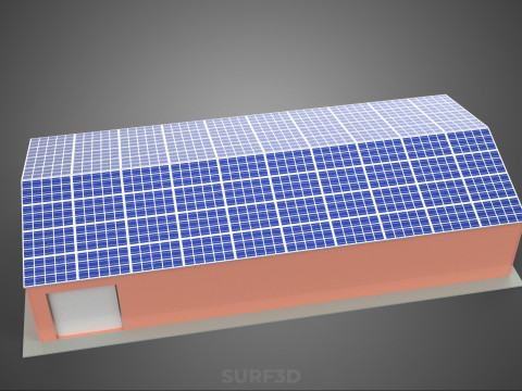 SOLAR PANEL ROOF PV POWERED SHED WAREHOUSE STOREHOUSE DEPOT BARN 3Dモデル