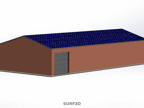 SOLAR PANEL ROOF PV POWERED SHED WAREHOUSE STOREHOUSE DEPOT BARN 3D Model