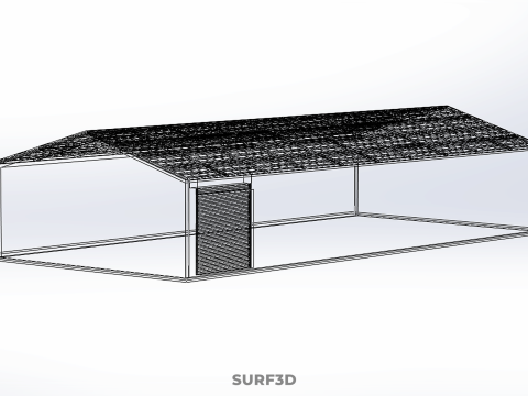 SOLAR PANEL ROOF PV POWERED SHED WAREHOUSE STOREHOUSE DEPOT BARN 3Dモデル