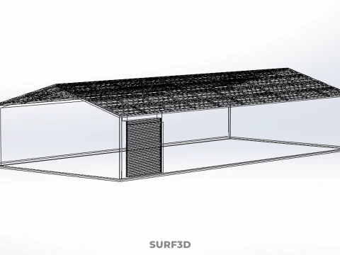 SOLAR PANEL ROOF PV POWERED SHED WAREHOUSE STOREHOUSE DEPOT BARN 3D Model