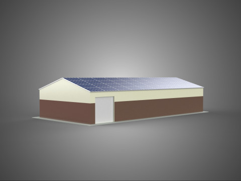 ROOF SOLAR PANEL POWERED WORKSHOP GARAGE WAREHOUSE STORAGE ROOM Modèle 3D