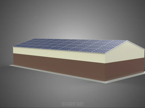 ROOF SOLAR PANEL POWERED WORKSHOP GARAGE WAREHOUSE STORAGE ROOM 3D Model