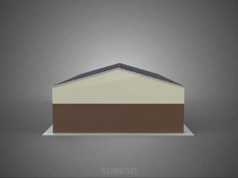 ROOF SOLAR PANEL POWERED WORKSHOP GARAGE WAREHOUSE STORAGE ROOM 3D Model