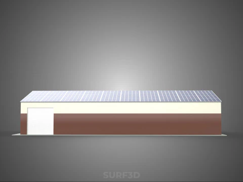 ROOF SOLAR PANEL POWERED WORKSHOP GARAGE WAREHOUSE STORAGE ROOM 3D Model