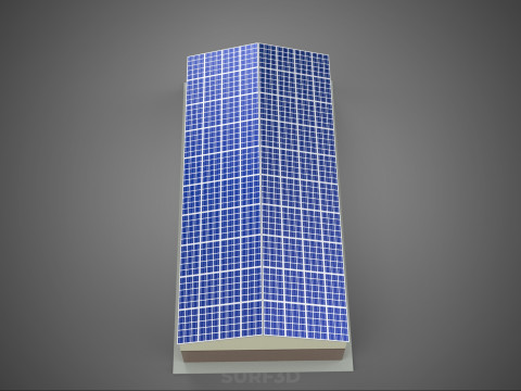 屋顶太阳能电池板供电车间车库仓库储藏室 3D 模型