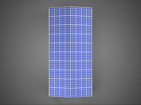 屋顶太阳能电池板供电车间车库仓库储藏室 3D 模型