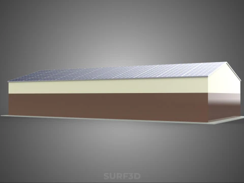 ROOF SOLAR PANEL POWERED WORKSHOP GARAGE WAREHOUSE STORAGE ROOM 3D Model