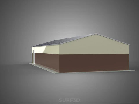 ROOF SOLAR PANEL POWERED WORKSHOP GARAGE WAREHOUSE STORAGE ROOM 3D Model