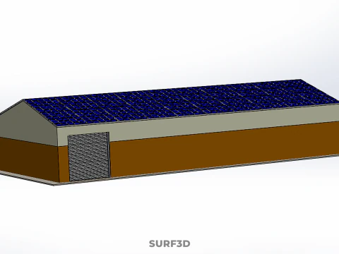 ROOF SOLAR PANEL POWERED WORKSHOP GARAGE WAREHOUSE STORAGE ROOM 3D Model