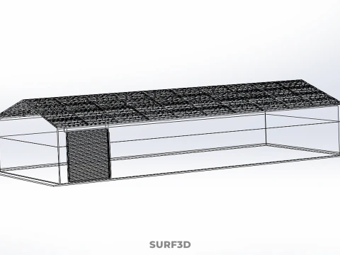 ROOF SOLAR PANEL POWERED WORKSHOP GARAGE WAREHOUSE STORAGE ROOM 3D Model