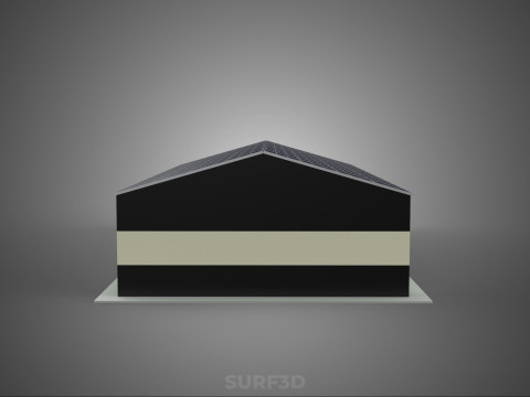 DACHOWE ECO PANELE SŁONECZNE PASKI OBIEKT BUDYNKU UŻYTKOWEGO Model 3D