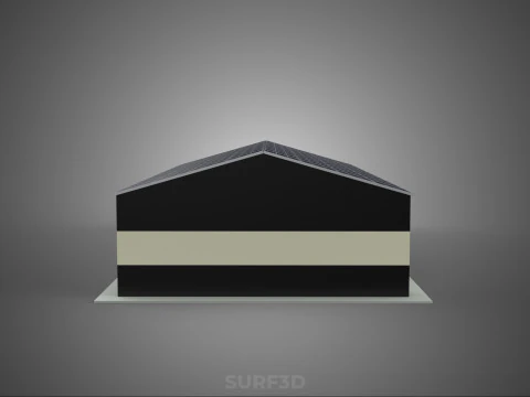 ROOFTOP ARRAY ECO SOLAR PANELS STRIPED UTILITY BUILDING FACILITY 3D Model