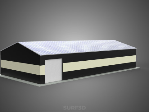DACHOWE ECO PANELE SŁONECZNE PASKI OBIEKT BUDYNKU UŻYTKOWEGO Model 3D