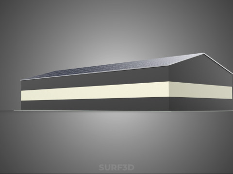 DACHOWE ECO PANELE SŁONECZNE PASKI OBIEKT BUDYNKU UŻYTKOWEGO Model 3D