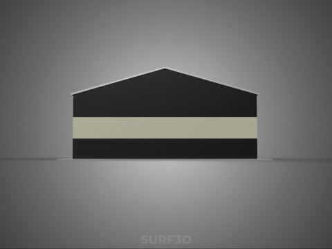 DACHOWE ECO PANELE SŁONECZNE PASKI OBIEKT BUDYNKU UŻYTKOWEGO Model 3D