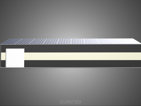 DACHOWE ECO PANELE SŁONECZNE PASKI OBIEKT BUDYNKU UŻYTKOWEGO Model 3D