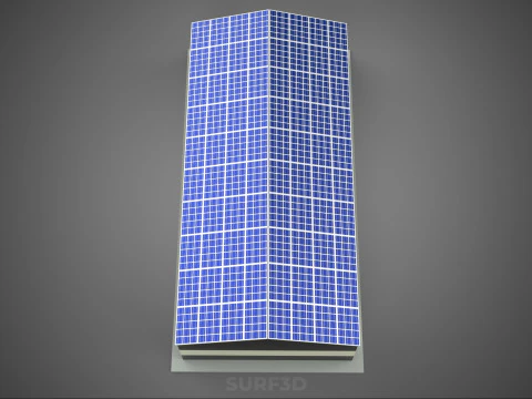ROOFTOP ARRAY ECO SOLAR PANELS STRIPED UTILITY BUILDING FACILITY 3D Model