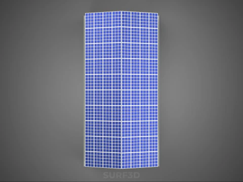 ROOFTOP ARRAY ECO SOLAR PANELS STRIPED UTILITY BUILDING FACILITY 3D Model