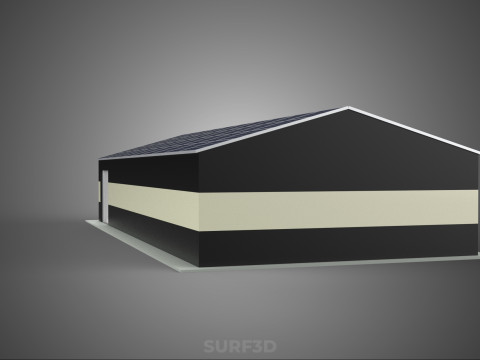 DACHOWE ECO PANELE SŁONECZNE PASKI OBIEKT BUDYNKU UŻYTKOWEGO Model 3D