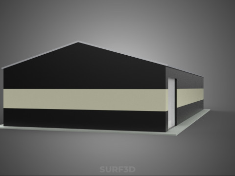 DACHOWE ECO PANELE SŁONECZNE PASKI OBIEKT BUDYNKU UŻYTKOWEGO Model 3D