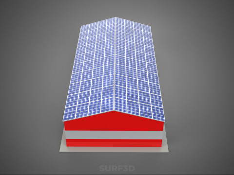 SOLAR POWER ROOF GARAGE FIRE STATION HOUSE HALL DEPARTMENT 5 BAY Modelo 3D