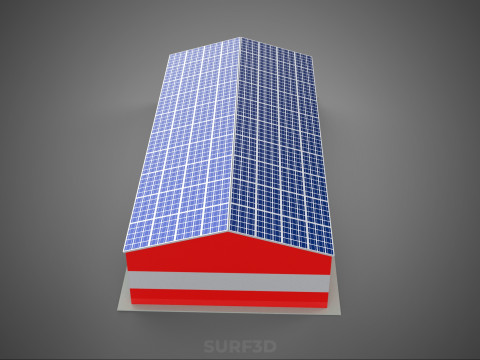 SOLAR POWER ROOF GARAGE FIRE STATION HOUSE HALL DEPARTMENT 5 BAY Modelo 3D