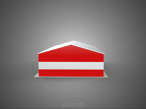 TOIT &Agrave; &Eacute;NERGIE SOLAIRE GARAGE CASERNE DE POMPIERS MAISON HALL D&Eacute;PARTEMENT 5 BAIES Modèle 3D