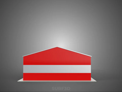 TOIT &Agrave; &Eacute;NERGIE SOLAIRE GARAGE CASERNE DE POMPIERS MAISON HALL D&Eacute;PARTEMENT 5 BAIES Modèle 3D
