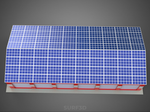 SOLAR POWER ROOF GARAGE FIRE STATION HOUSE HALL DEPARTMENT 5 BAY Modelo 3D