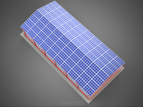 SOLAR POWER ROOF GARAGE FIRE STATION HOUSE HALL DEPARTMENT 5 BAY Modelo 3D