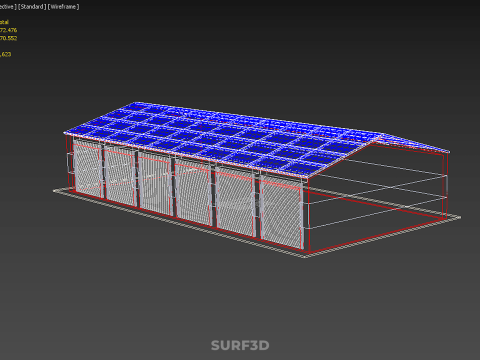 SOLAR POWER ROOF GARAGE FIRE STATION HOUSE HALL DEPARTMENT 5 BAY Modelo 3D