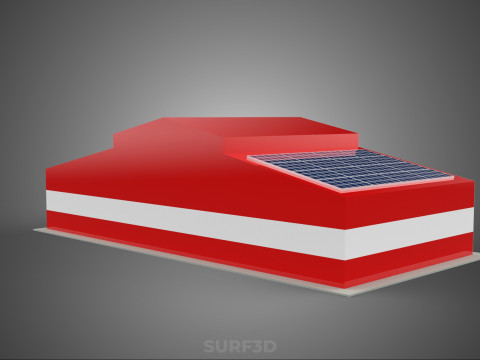 SOLAR ROOF FIRE ENGINE GARAGE STATION FIREHOUSE DOOR DEPARTMENT Modelo 3D