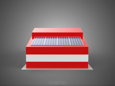 ZONNE DAK BRANDMOTOR GARAGE STATION BRANDWEER DEUR AFDELING 3D Model