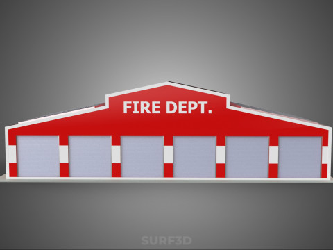 SOLAR ROOF FIRE ENGINE GARAGE STATION FIREHOUSE DOOR DEPARTMENT Modelo 3D