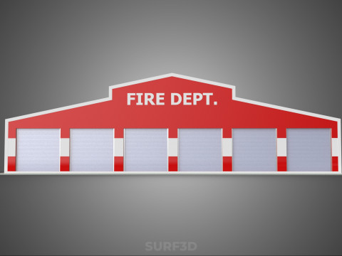 SOLAR ROOF FIRE ENGINE GARAGE STATION FIREHOUSE DOOR DEPARTMENT Modelo 3D