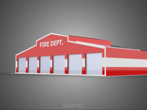 SOLAR ROOF FIRE ENGINE GARAGE STATION FIREHOUSE DOOR DEPARTMENT Modelo 3D