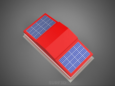 SOLAR ROOF FIRE ENGINE GARAGE STATION FIREHOUSE DOOR DEPARTMENT Modelo 3D