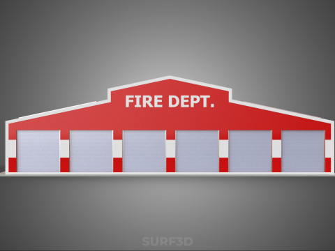 SOLAR ROOF FIRE ENGINE GARAGE STATION FIREHOUSE DOOR DEPARTMENT Modelo 3D