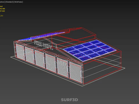 ZONNE DAK BRANDMOTOR GARAGE STATION BRANDWEER DEUR AFDELING 3D Model