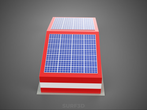SOLAR ROOFTOP TRUCK FIRE ENGINE GARAGE STATION HOUSE OFFICE GATE Modelo 3D