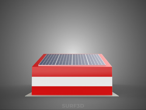 SOLAR ROOFTOP TRUCK FIRE ENGINE GARAGE STATION HOUSE OFFICE GATE Modelo 3D