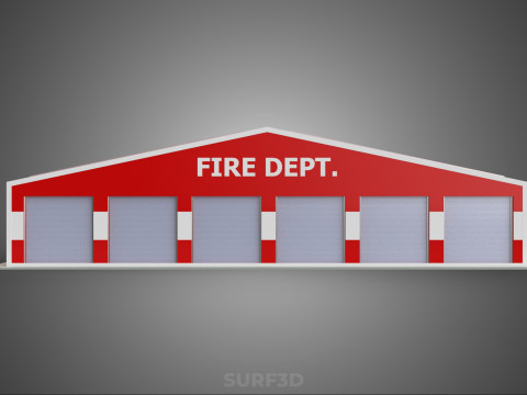 SOLAR ROOFTOP TRUCK FIRE ENGINE GARAGE STATION HOUSE OFFICE GATE Modelo 3D
