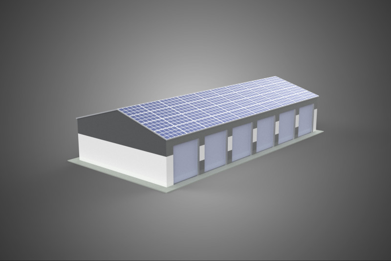 COMMERCIAL GARAGE BUILDING VEHICLE PARKING STORAGE SOLAR ENERGY Model 3D .c4d .max .obj .3ds .fbx .stl .blend