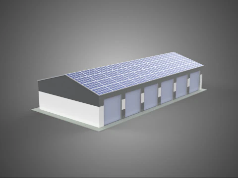 CONSTRU&Ccedil;&Atilde;O DE GARAGEM COMERCIAL ESTACIONAMENTO DE VE&Iacute;CULOS ARMAZENAMENTO ENERGIA SOLAR Modelo 3D