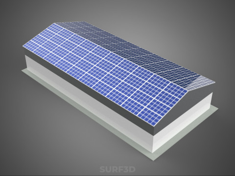 COMMERCIAL GARAGE BUILDING VEHICLE PARKING STORAGE SOLAR ENERGY Model 3D