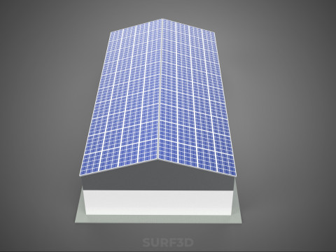 COMMERCIAL GARAGE BUILDING VEHICLE PARKING STORAGE SOLAR ENERGY Model 3D