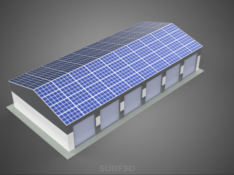 COMMERCIAL GARAGE BUILDING VEHICLE PARKING STORAGE SOLAR ENERGY Model 3D