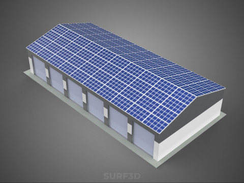 COMMERCIAL GARAGE BUILDING VEHICLE PARKING STORAGE SOLAR ENERGY Model 3D
