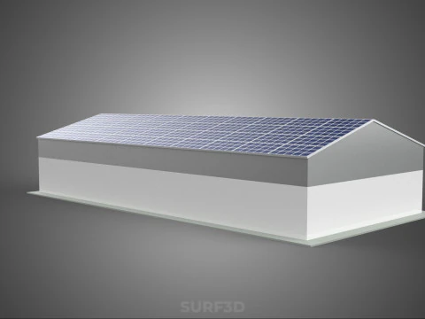 COMMERCIAL GARAGE BUILDING VEHICLE PARKING STORAGE SOLAR ENERGY 3D Model